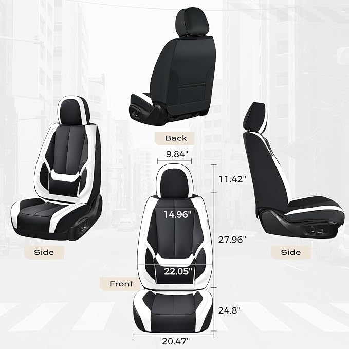 Coverado Car Seat Covers, Seat Covers for Cars, Waterproof Leather Auto Seat Protectors, Leather Car Seat Cushion, Car Interiors Accessories Universal Fit for Most Cars