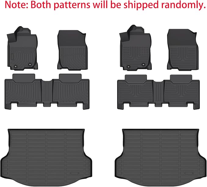 KELCSEECS® Floor Mats & Cargo Liner for 2013-2018 Toyota Rav4(Not for Hybrid or Prime),All Weather Protection TPE Floor Liners Front& Rear Row Full Set Accessories Black