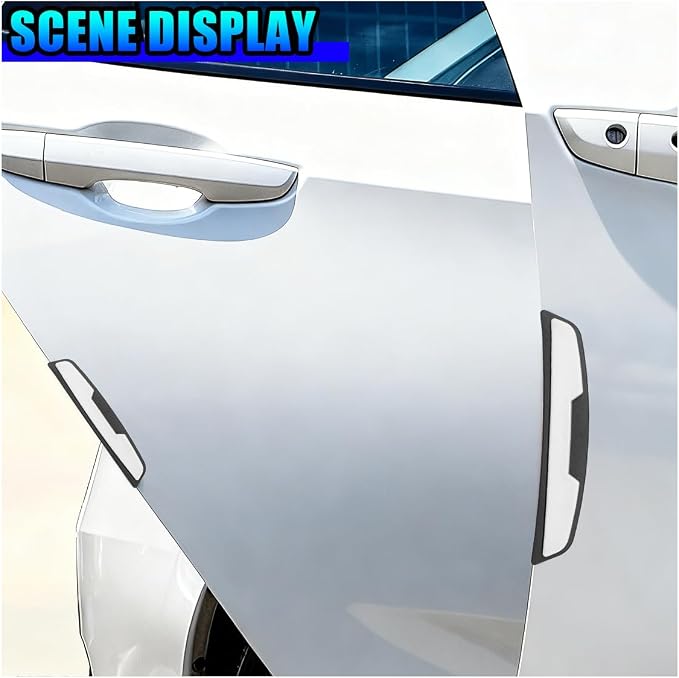 Craedli 4PCS Car Door Edge Guards Protector, Anti-Scratch Car Door Self Adhesive Anti-Collision Trim Strip Auto Side Door Protector, Universal Auto Body Bumper Guard for Cars SUV Truck(Black&White)