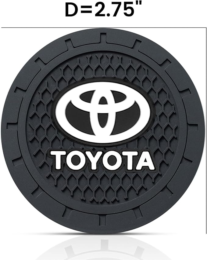 Car Cup Holder Coaster for Toyota Sport Recessed Silicone Cupholder Coaster Interior Accessories 2.75in 2Pack Black
