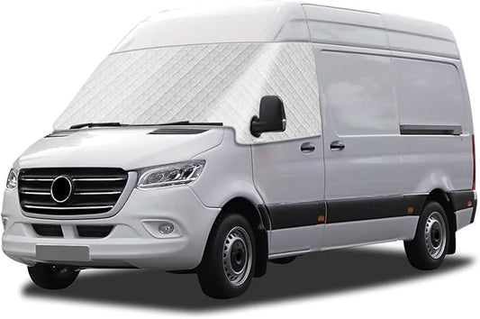 Windshield Sun Shade for Mercedes Sprinter 2019-2026, External 5-Layer Reflective Sunshade for 2019-2026 Mercedes-Benz Sprinter VS30