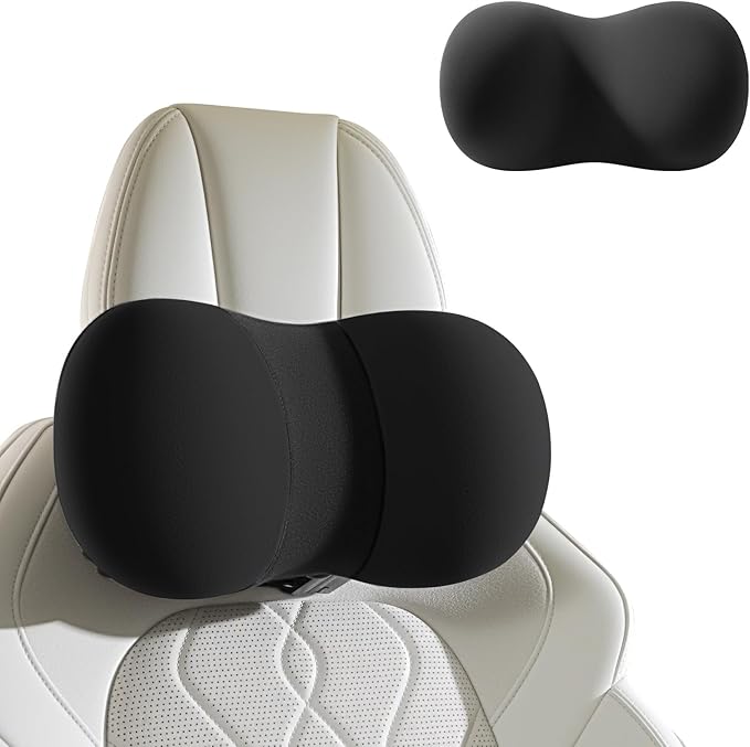 BABUR Car Headrest Pillow, Car Neck Pillow for Pain Relief While Driving | 100% Memory Foam, Ergonomic Neck Support Pillow for Auto, Office Chair, Adjustable Strap, Softness Breathable Removable