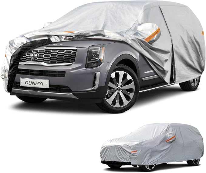 GUNHYI 6 Layers SUV Car Cover Custom Fit Kia Telluride (2016-2026) Waterproof All Weather, Heavy Duty Outdoor Snow Sun Rain Uv Protection (Ships from US Warehouse, Delivery 3-8 Days)