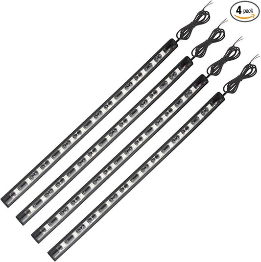 YM E-Bright White Golf Cart Lights Car Underglow Led Strip Lights for Marine Boat Deck Motorcycles Kayak Interior Exterior 5050 Chipset 15SMD Waterproof IP67 DC 12V(Pack of 4)