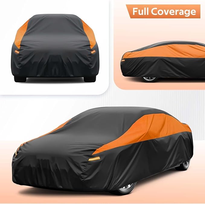 GUNHYI Car Cover for Automobiles All Weather Waterproof, Universal Fit Sedan Chevrolet Caprice, Buick Roadmaster/Riviera, Ford Crown Victoria, Cadillac DTS etc, Length Up to 218 Inch