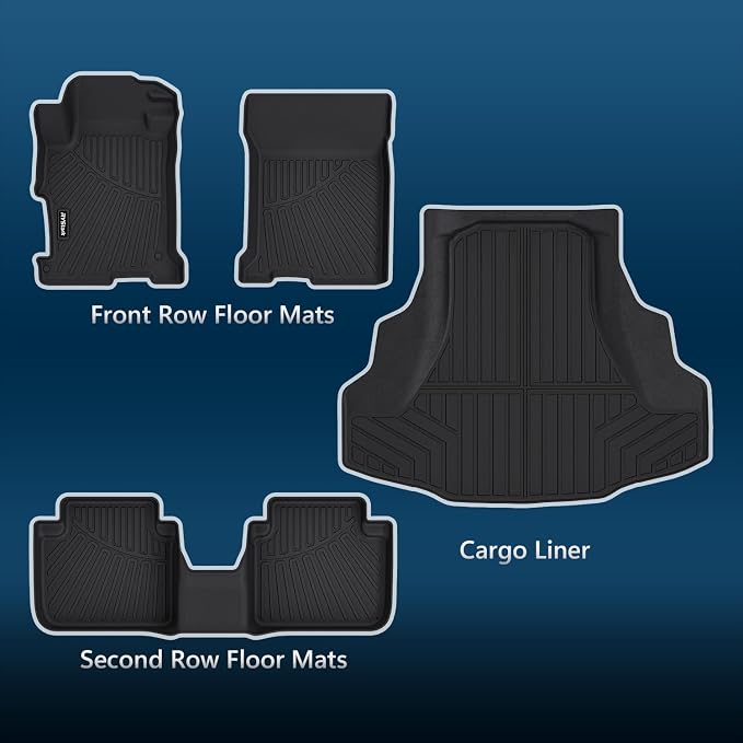 Floor Mats & Cargo Liner Compatible with Honda Accord 2013-2017 Only Fuel(Sedan),All Weather Protection TPE, Anti-Slip Trunk Mat Compatible with Honda Accord 2013 2014 2014 2016 2017 Accessories