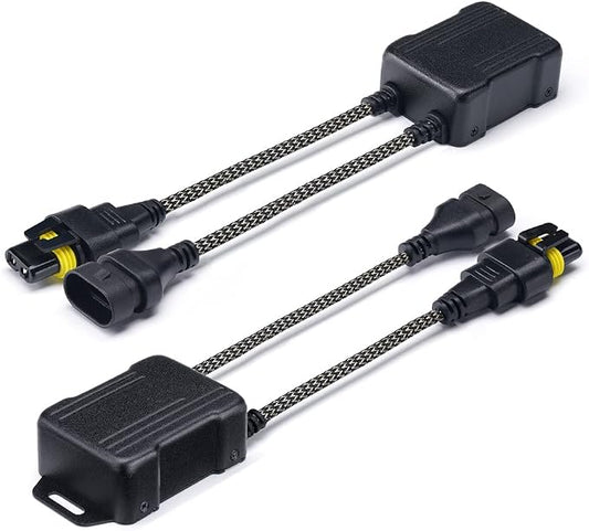 9005 LED Canbus Decoder Anti Flicker Error Free Harness for Headlight Bulb | Premium Nylon Braided Cable, Heat-Resistant, Plug N Play, Pack of 2