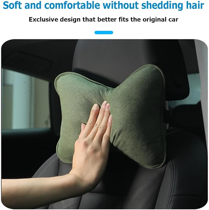 Osilly Car Headrest Pillow, Soft Comfortable Breathable Memory Foam Ergonomic Design Automotive Neck Pillow Cushion with Adjustable Strap for Neck Pain Pressure Relief, Universal Fit（Black）
