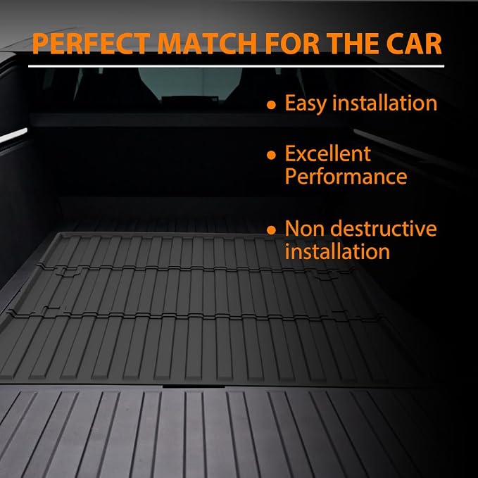 G-PLUS Trunk Mat Compatible with Tesla Cybertruck 2023-2025 | All Weather Protection,Non-Slip,Custom Fit Floor Cargo Liner,TPE Full Coverage,Black