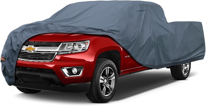 GUNHYI 16 Layers Truck Cover Waterproof All Weater - See Vehicle Size Chart - Heavy Duty Outdoor Truck Pickup Cover for Chevrolet Colorado, Toyota Tacoma/Tundra etc. Length up to 215 inch.
