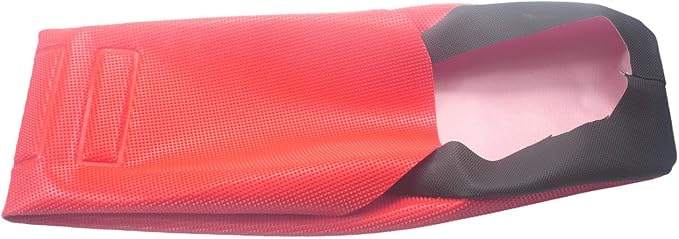 Motorcycle Universal Seat Cover non-slip thick 3D particles suitable Rubber Striped Grip Gripper Soft For CRF WR WRF RMZ YZF SXF EXC EXC XC SX CR KLX 250 Dirt Pit Bike Motocross (Orange) (Red)