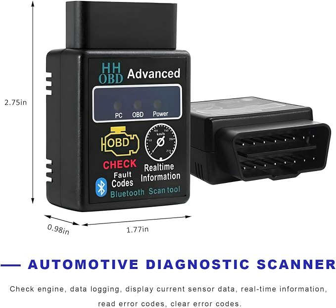 Bluetooth OBD2 Scanner for Car, OBDII Wireless Fault Code Reader Auto Engine Diagnostic Tester w/Exclusive App, Professional Vehicle OBD2 Adapter Scan Tool for Phone & PC