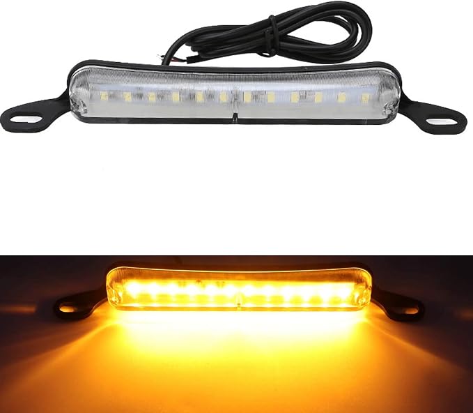 ANKIA Universal 12 LED License Plate Light for Car Trailer UTV ATV Truck RV Boat - Running Lamp, Reverse and Tail Light Assembly (Amber)