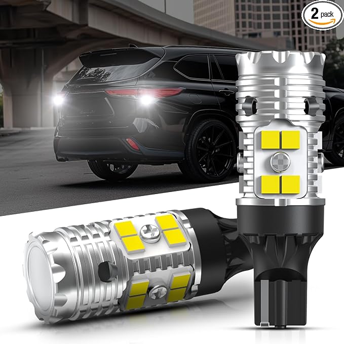LASFIT 921 LED Reverse Backup Light Bulbs Fit for 2008-2023 2024 2025 2026 Toyota Highlander, 6000K Cool White Super Bright OEM 912 W16W Replacement, 2 pcs