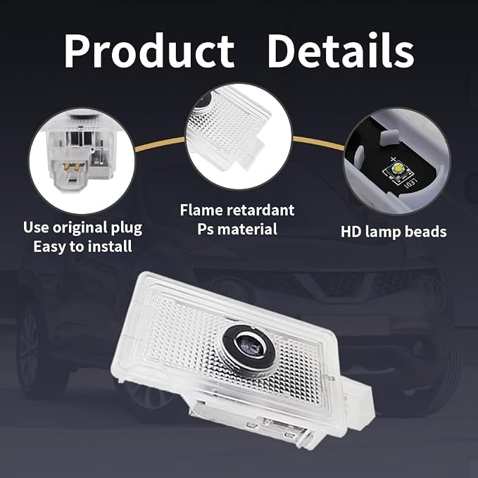 2PCS Non-Fading Door Lights Logo Car Accessories Led Compatible for Charger 2006-Present Projector Ghost Shadow Puddle Courtesy Step Lights (Last Call)