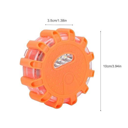 3 Pack LED Road Flares Emergency Lights, Roadside Emergency Disc Beacon Kit with Magnetic Base and Hook, 9 Flash Modes for Car Truck RV Boat