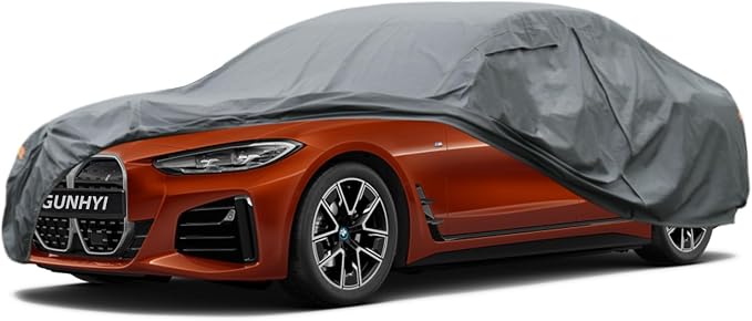 GUNHYI Premium Car Cover Custom Fit BMW i4, 16 Layers Heavy Duty Car Cover Waterproof All Weather with Zipper Door for Sun Rain Snow Dust Uv Protection