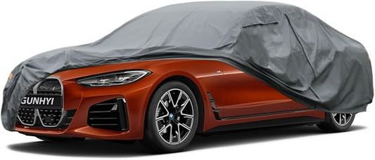 GUNHYI Premium Car Cover Custom Fit BMW i4, 16 Layers Heavy Duty Car Cover Waterproof All Weather with Zipper Door for Sun Rain Snow Dust Uv Protection