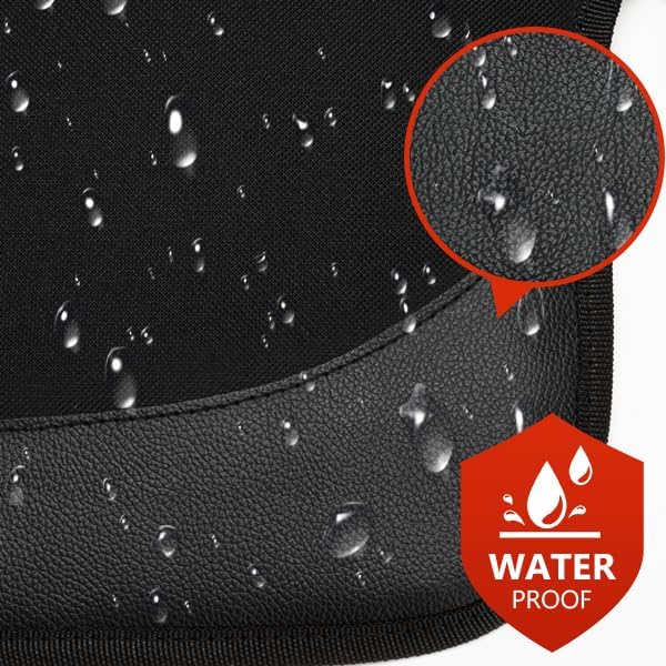 Kaiphy Car Seat Protector with Thick Padding + XL Large Car Seat Cover for Child Car seat, Eco Friendly Waterproof & Durable Fabric + 2 Storage Pockets Protect Fabric or Leather Seats 2Pack (Black)
