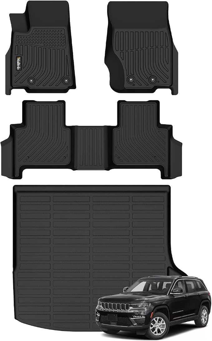 Wailtnb-Floor Mats & Cargo Mat for Jeep Grand Cherokee 2022 2023 2024 2025 2026 (Include 4XE Not for L&WK) All Weather Car Mats for Jeep Grand Cherokee 2022-2025 Liners Accessories
