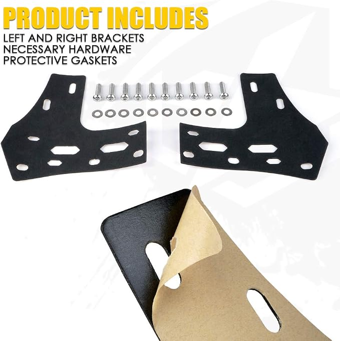 Xprite Windshield Mounting Brackets for 50 Inch LED Light Bar & Pod Lights, Light Bar Mounts Compatible with 2007-2018 Jeep Wrangler JK, 2PCS