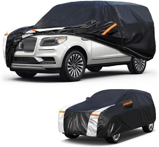 Large SUV Car Cover for Lincoln Navigator 1997-2026 100% Waterproof All Weather, Heavy Duty Outdoor Full Exterior Covers Rain Sun Wind UV Protection.