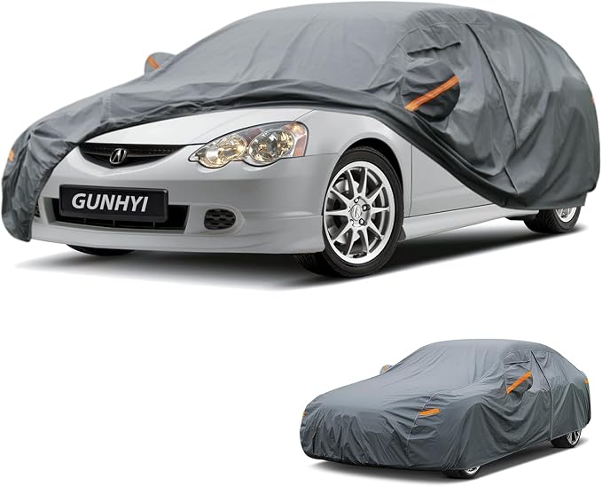 GUNHYI Premium Car Cover Custom Fit Acura RSX Type-S, 16 Layers Heavy Duty Car Cover Waterproof All Weather with Zipper Door for Sun Rain Snow Dust Uv Protection