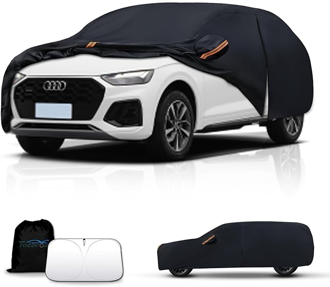 SUV Cover Outdoor Car Covers(Length up to 193 inch) Universal Fit for Honda CR-V,Toyota RAV4,Tesla Model Y,Audi Q5,Hyundai Tucson,VW Tiguan,Benz GLC,BMW X3,X4,X5 etc,Size S2(See Size Chart)