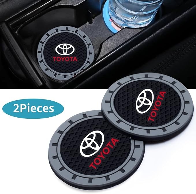 Car Cup Holder Coaster Compatible with Toyota Avalon Camry Prius Avalon Corolla RAV4 Highlander, Auto Cup Holder Insert Coaster, 2PCS