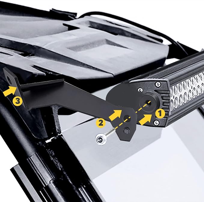 Dasen 32” Roll Bar Cage Roof Light Bar Bracket Fit Polaris RZR 900 1000 | For Straight/Curved Light