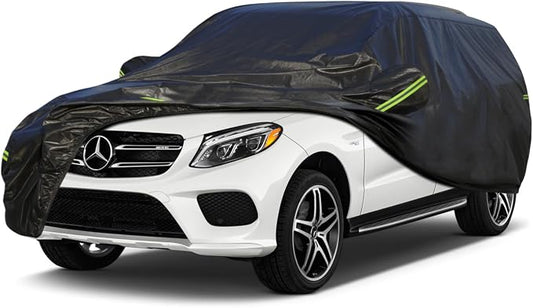 KouKou Waterproof SUV Car Cover Suitable for Mercedes Benz GLE-Class from 2015 to 2025, 7 Layers Windproof All Weather Waterproof Outdoor Cover Sun Rain UV Dust Snow Protection. Black
