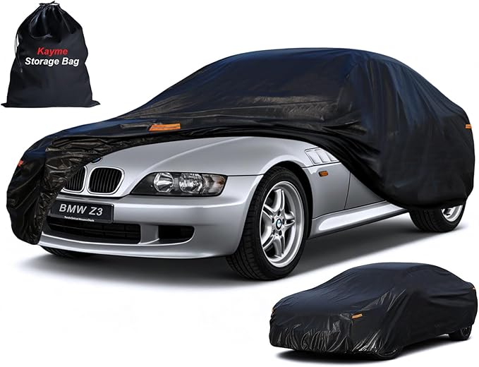 Kayme 7 Layers Car Cover Custom Fit for BMW Z3 (1997-2003) Waterproof All Weather for Automobiles, Outdoor Full Cover Rain Sun UV Protection.