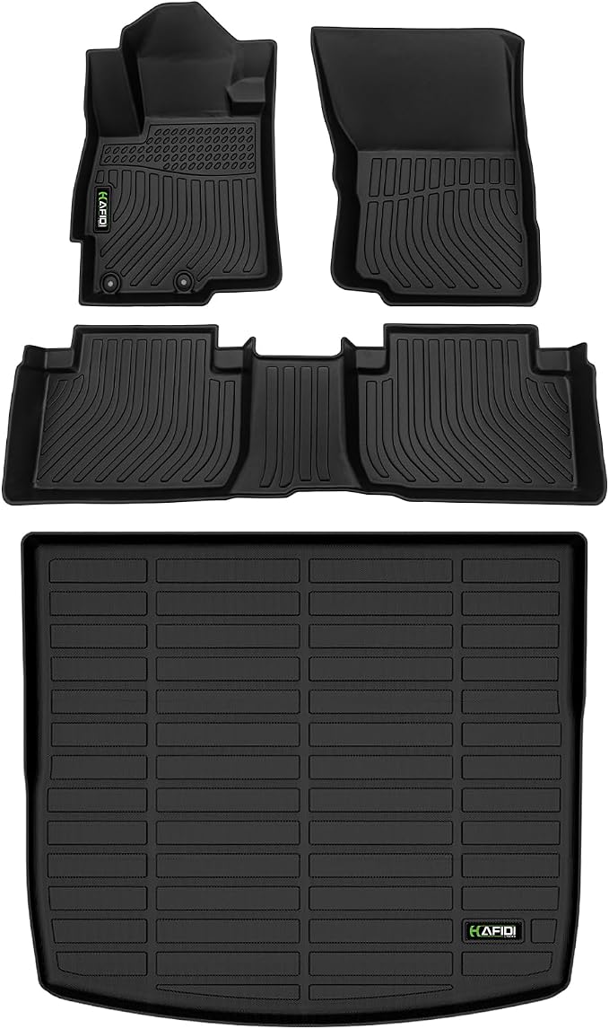 HAFIDI® Floor Mats & Cargo Liner Set Fit for 2022-2025 Mitsubishi Eclipse Cross All Weather Protection TPE Anti-Slip Automotive Full Set Floor Liners Custom Accessories - Black