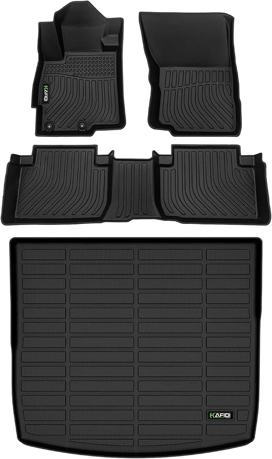 HAFIDI® Floor Mats & Cargo Liner Set Fit for 2022-2025 Mitsubishi Eclipse Cross All Weather Protection TPE Anti-Slip Automotive Full Set Floor Liners Custom Accessories - Black