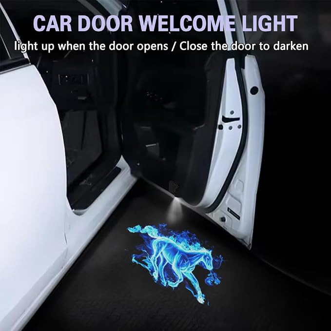 Zufoty 2PCS Car Door Light Projector, Wireless LED Car Door Paste Welcome Courtesy Light, LED Courtesy Ghost Shadow Welcome Lamp, Universal Car Accessories Fits Most Car SUV Truck
