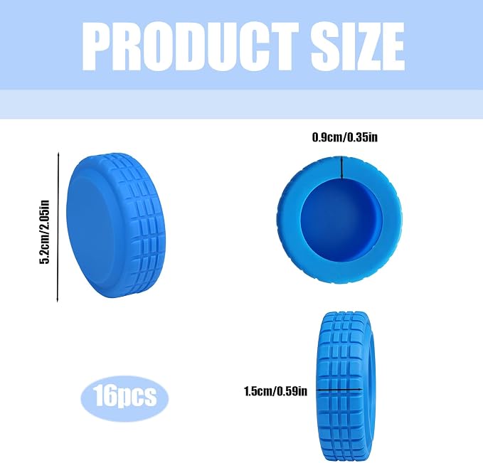 16 Pcs Luggage Wheel Covers, Silicone Full Wrap Suitcase Caster Protector, Noise Reduction Anti Slip Spinner Swivel Tires Replacement Parts For Travel Bags