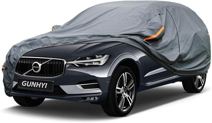GUNHYI Premium Car Cover Custom Fit Volvo XC60, 16 Layers Heavy Duty Car Cover Waterproof All Weather with Zipper Door for Sun Rain Snow Dust Uv Protection