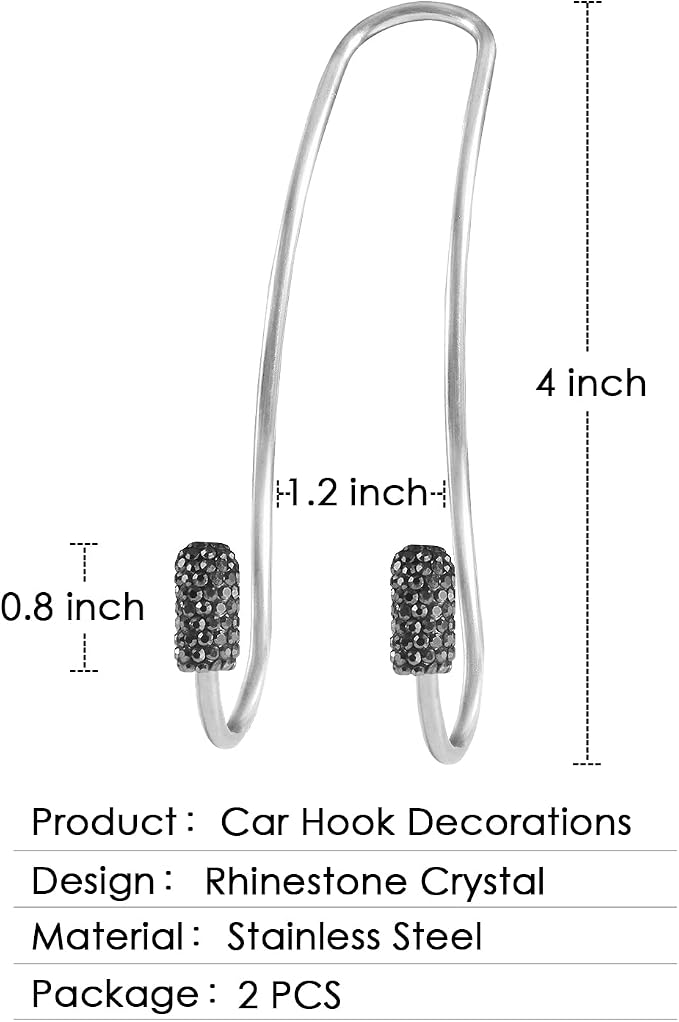 Guoord Bling Auto Hooks,Car Hangers Organizer Seat Headrest Hooks，Bag Organizers Rack and Hanger, Heavy-Duty Car Seat Hooks, Backseat Storage Hooks, Universal for SUV Truck Vehicle 2 Pack