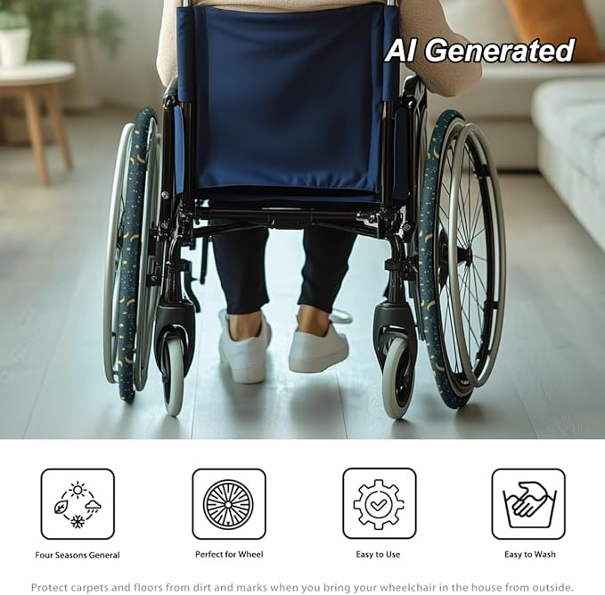 Star Wheelchair Wheel Covers Neoprene Moon Electric Wheelchair Accessories Tyre Covers to Protect Floors Carpets