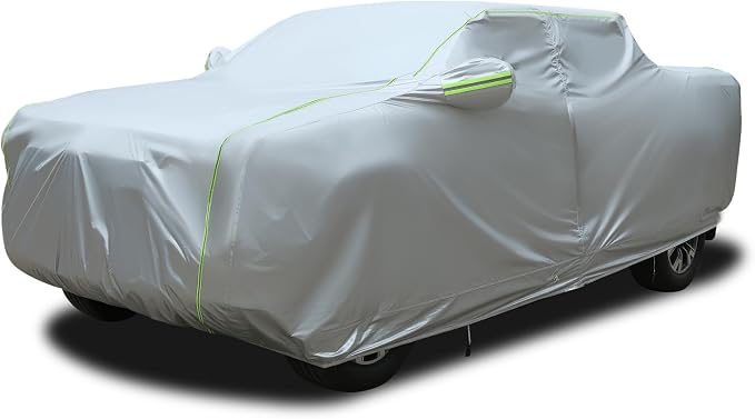 Tecoom Truck Cover Waterproof All Weather with Zipper Door & Lock, Windproof Sun Rain Snow Protection Full Pickup Covers Fit for Ford F150, Ram 1500, Chevy Silverado, Toyota Tundra (Up to 212 Inches)