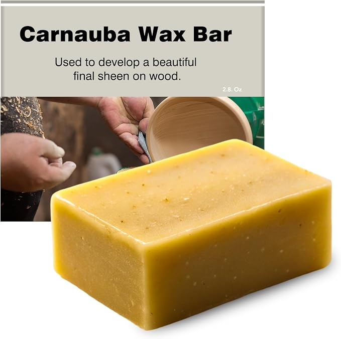 Carnauba Wax Paste - Pure Carnauba Wax Stick for Wood Buffing Compound | High-Gloss Finish - Prevents Cracking Or Warping - Easy Application - Non-Staining