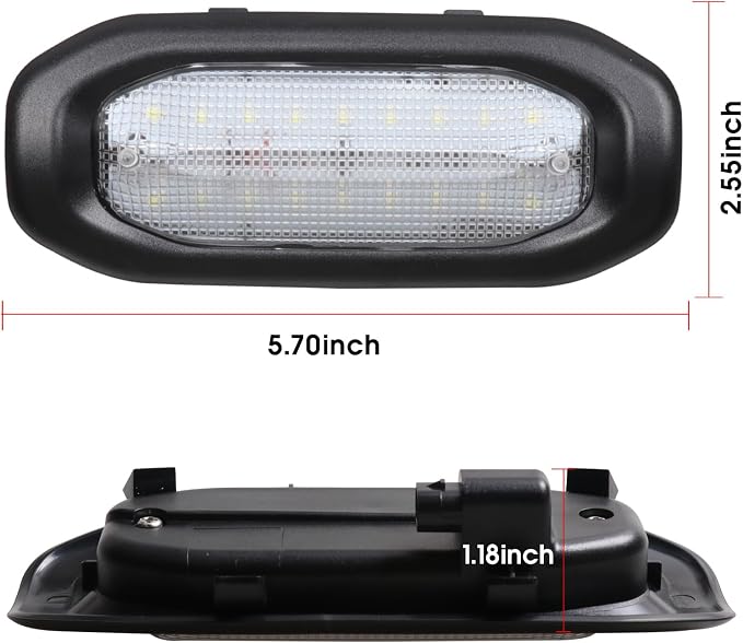 LED Dome Lights for Jeep Wrangler JL/Gladiator JT 2018-2023 | 6500K White Rear Interior Lights with Push Button | Replacement Cabin Reading Light Kit for 2/4 Door Models
