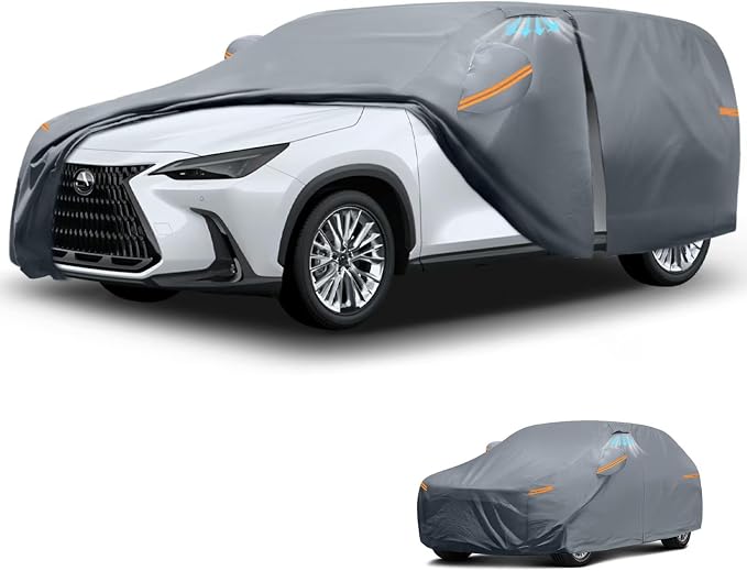 Waterproof Lexus NX300 350 250(2014-2026) Car Cover with Breathable Vents, [Upgrade] Premium Covers with Cotton Liner and Zipper Door, Sun Rain Snow Dust Uv Protection.(Gift with Towel)