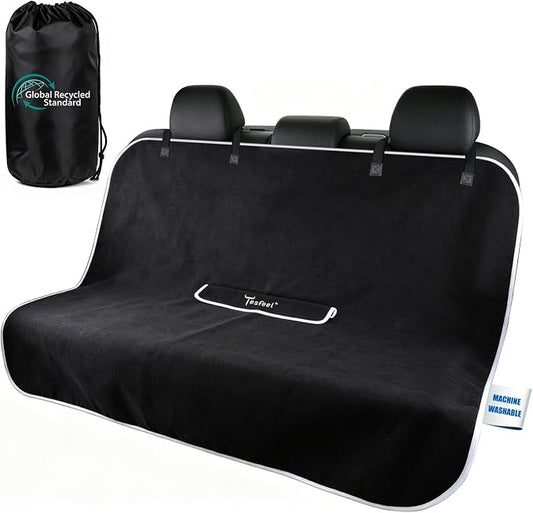 1160g Heavy Duty Towel Car Seat Cover, Sweatproof Absorbent Microfiber Rear Seat Protector for Gym Beach Athletes, Universal Fit Waterproof Back Seat Mat for Sedans SUV Minivans(Black, 1PC)