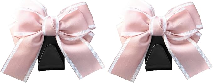 2PCS Car Seat Hooks, Cute Bow Car Seat Headrest Hooks for Purses, Bags, Umbrella, Universal Automotive Interior Decoration Accessoriesl for Vehicle, SUV, Sedan, Truck (Pink)