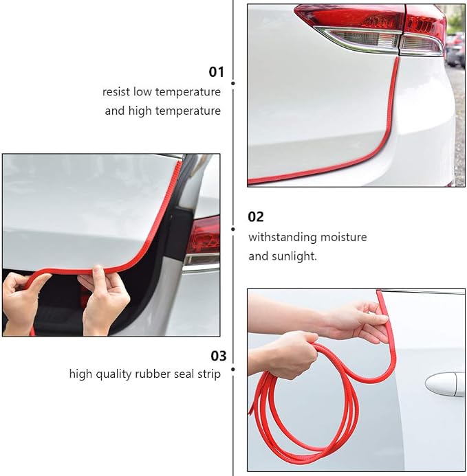 Garneck Car Door Edge Guards Rubber U Shape Edge Trim Seal Strips Protector Car Door Edge Protection for Car Auto Vehicle 10M