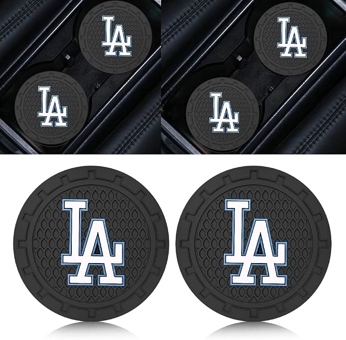 Silicone Dodgers Car Cup Holder Coasters,Baseball Fans Car Coasters for LA Dodgers Fans, Non-Slip Universal Fit Cup Holder Insert