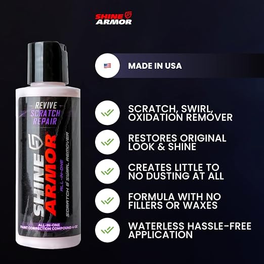 SHINE ARMOR Car Scratch Remover Repair Protection & Swirl Remover Polish 4oz
