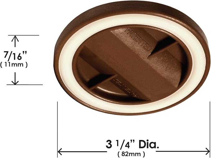 Slipstick CB845 3-1/4 Inch Bed Roller / Furniture Wheel Gripper Caster Cups (Set of 4) Chocolate Brown Color,Large