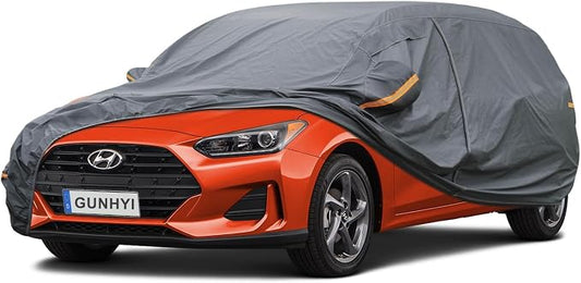 GUNHYI Premium Car Cover Custom Fit Hyundai Veloster, 16 Layers Heavy Duty Car Cover Waterproof All Weather with Zipper Door for Sun Rain Snow Dust Uv Protection